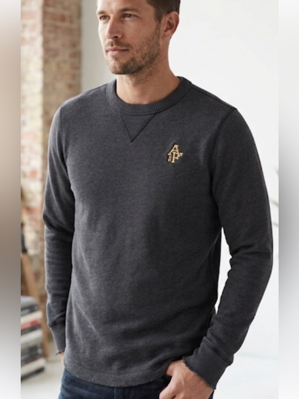 Abercrombie & Fitch Y2K Blue Muscle Crewneck Sweatshirt XL